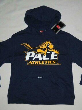 NIKE Swoosh Pace University ATHLETICS Navy Hoodie Hooded Sweatshirt Youth Sizes